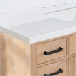 Caorle 84. in Engineered Stone Vanity Top in Snow White with White Sink