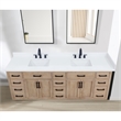 Caorle 84. in Engineered Stone Vanity Top in Snow White with White Sink