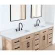 Caorle 84. in Engineered Stone Vanity Top in Snow White with White Sink
