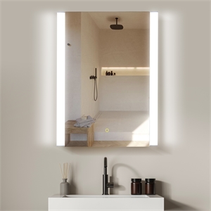 Serra 24&quot Aluminum Frameless Clear Surface-Mount Lighted Mirror Medicine Cabinet
