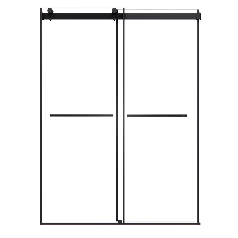Belizzi By Pass Frameless Exposed Roller Shower Door with Clear Glass