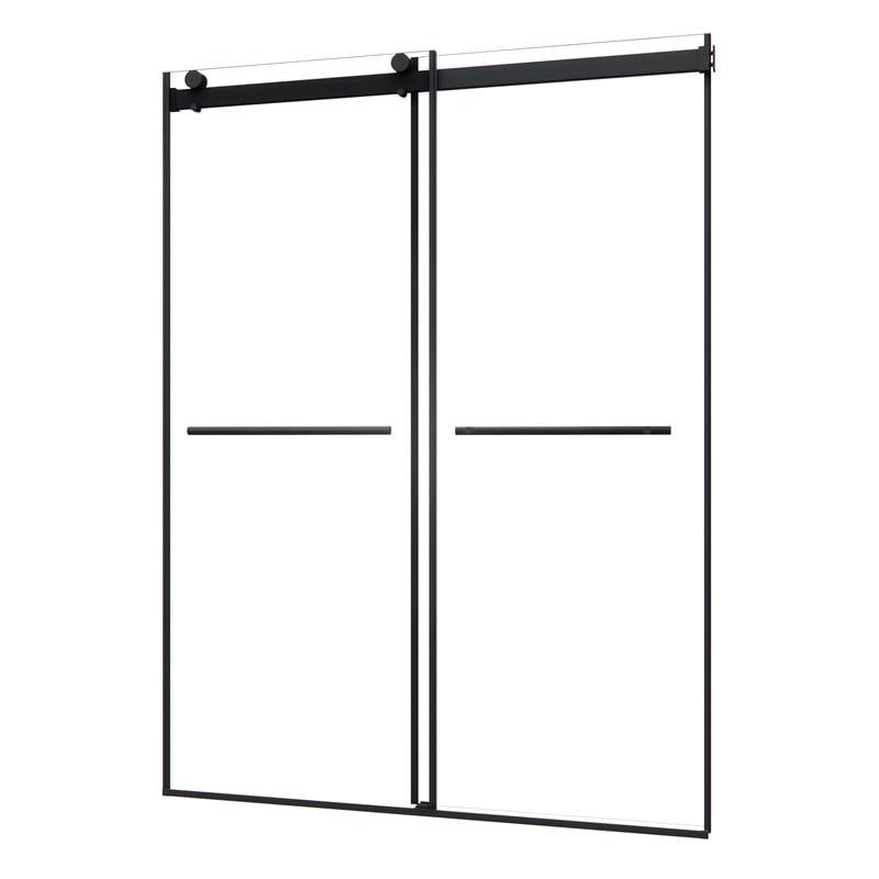 Belizzi By Pass Frameless Exposed Roller Shower Door with Clear Glass
