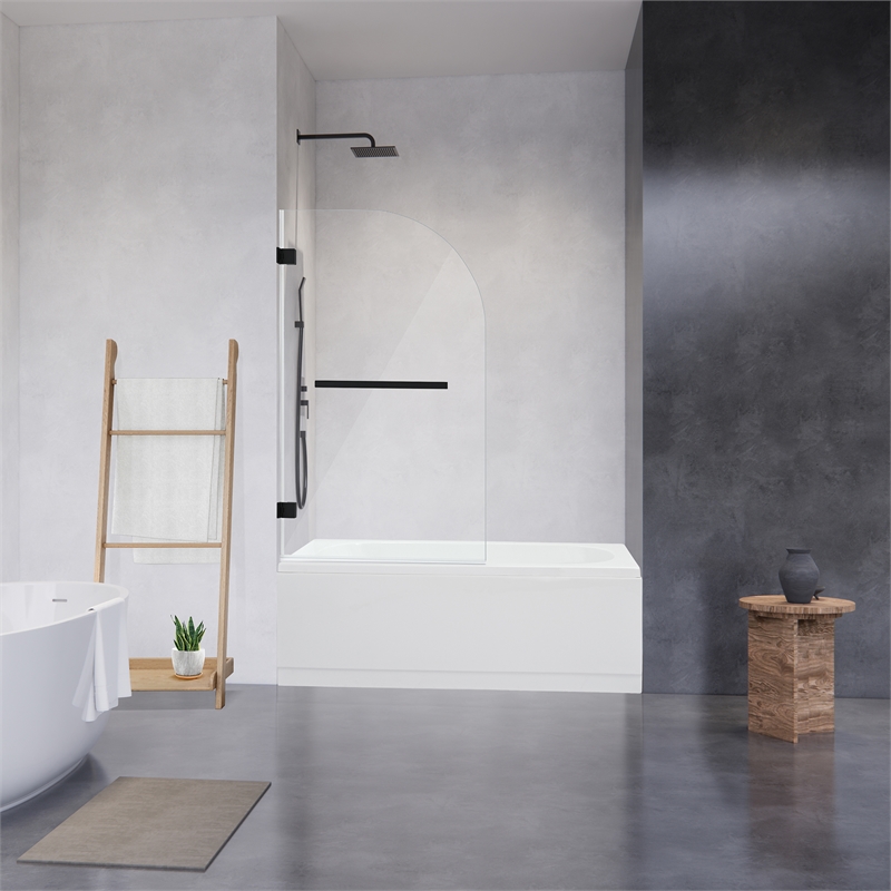 Alvise Frameless Hinged Tub Door with Clear Glass