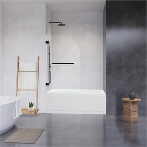 Alvise Frameless Hinged Tub Door with Clear Glass