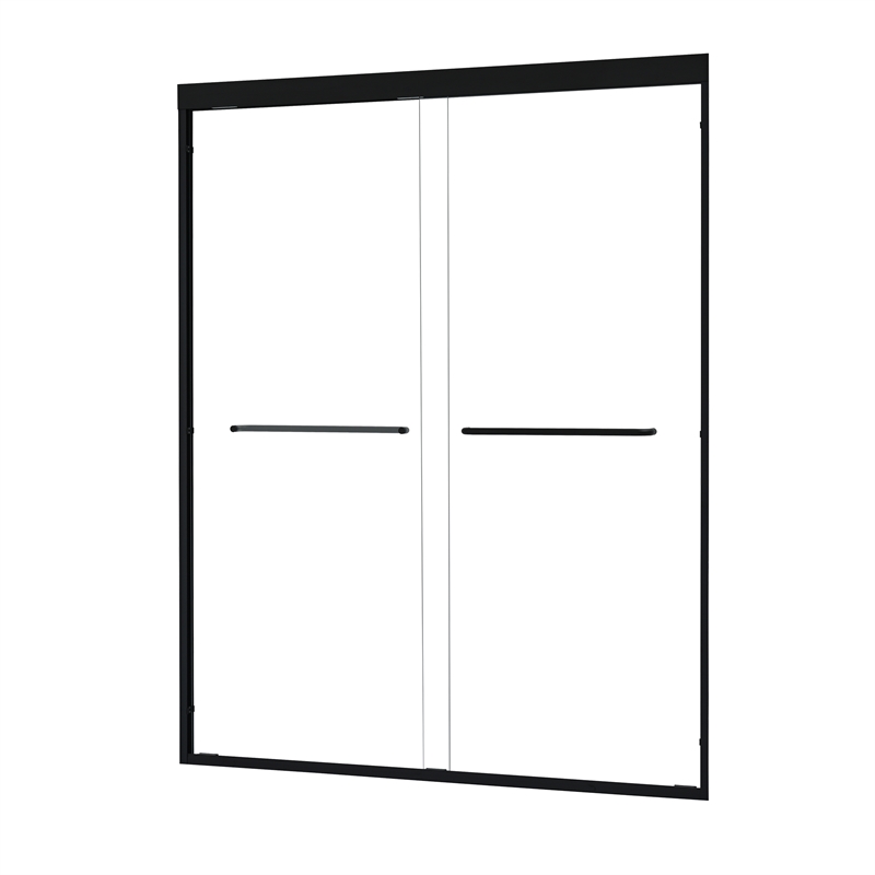 Ennis By Pass Framed Shower Door in Matte Black with Clear Glass