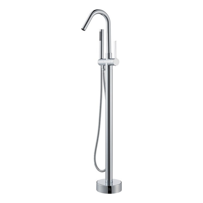 Marina Brass Freestanding Tub Faucet in Polished Chrome with Handshower