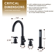 Sundale Brass Split Bathtub Faucet Four-Piece Set in Matte Black with Handshower