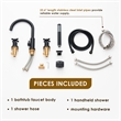 Sundale Brass Split Bathtub Faucet Four-Piece Set in Matte Black with Handshower