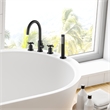 Sundale Brass Split Bathtub Faucet Four-Piece Set in Matte Black with Handshower