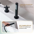 Sundale Brass Split Bathtub Faucet Four-Piece Set in Matte Black with Handshower