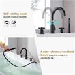 Sundale Brass Split Bathtub Faucet Four-Piece Set in Matte Black with Handshower