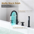 Sundale Brass Split Bathtub Faucet Four-Piece Set in Matte Black with Handshower