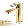 Paula Single Hole Single-Handle Brass Bathroom Faucet in Brushed Gold