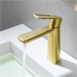 Paula Single Hole Single-Handle Brass Bathroom Faucet in Brushed Gold