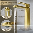 Paula Single Hole Single-Handle Brass Bathroom Faucet in Brushed Gold