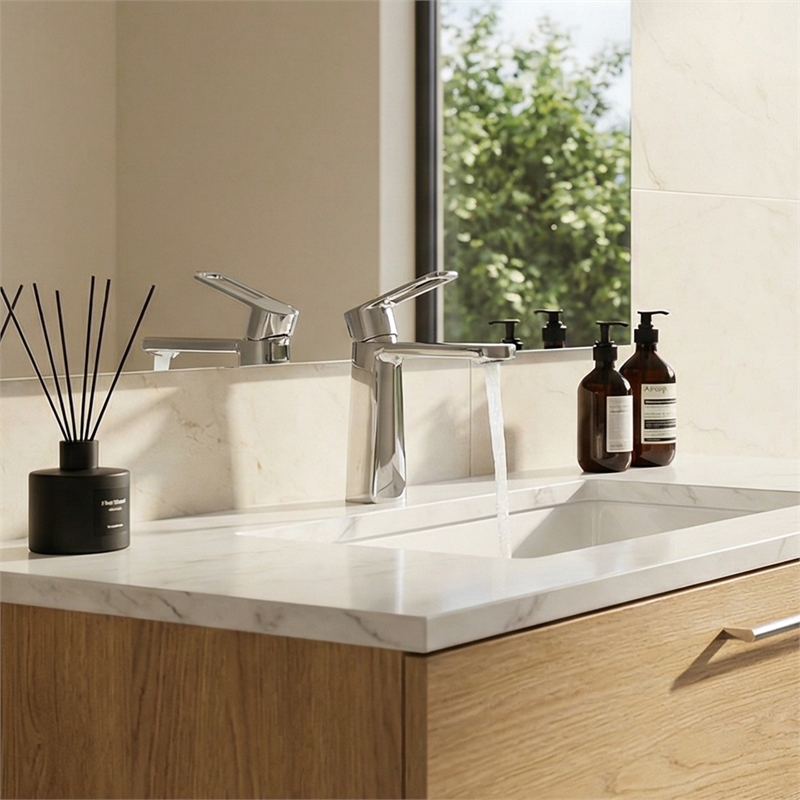 Paula Single Hole Single-Handle Brass Bathroom Faucet in Prolished Chrome