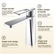 Paula Single Hole Single-Handle Brass Bathroom Faucet in Prolished Chrome
