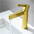 Stila Single Hole Single-Handle Brass Bathroom Faucet in Brushed Gold