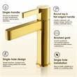 Stila Single Hole Single-Handle Brass Bathroom Faucet in Brushed Gold