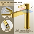 Stila Single Hole Single-Handle Brass Bathroom Faucet in Brushed Gold