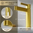 Stila Single Hole Single-Handle Brass Bathroom Faucet in Brushed Gold
