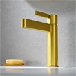 Stila Single Hole Single-Handle Brass Bathroom Faucet in Brushed Gold