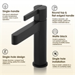 Stila Single Hole Single-Handle Brass Bathroom Faucet in Matte Black