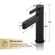 Stila Single Hole Single-Handle Brass Bathroom Faucet in Matte Black