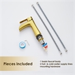 Single Hole Single-Handle Brass Waterfall Bathroom Faucet in Brushed Gold