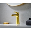 Single Hole Single-Handle Brass Waterfall Bathroom Faucet in Brushed Gold