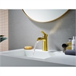 Single Hole Single-Handle Brass Waterfall Bathroom Faucet in Brushed Gold