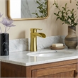 Single Hole Single-Handle Brass Waterfall Bathroom Faucet in Brushed Gold