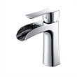 Tatcha Polished Chrome Single Hole Single-Handle Brass Waterfall Bathroom Faucet