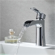 Tatcha Polished Chrome Single Hole Single-Handle Brass Waterfall Bathroom Faucet