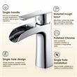 Tatcha Polished Chrome Single Hole Single-Handle Brass Waterfall Bathroom Faucet
