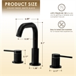 Altair Design 8. in Widespread 2-Handle Brass Bathroom Faucet in Matte Black