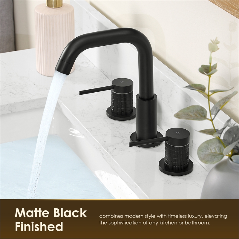 Versace 8. in Widespread 2-Handle Brass Bathroom Faucet in Matte Black