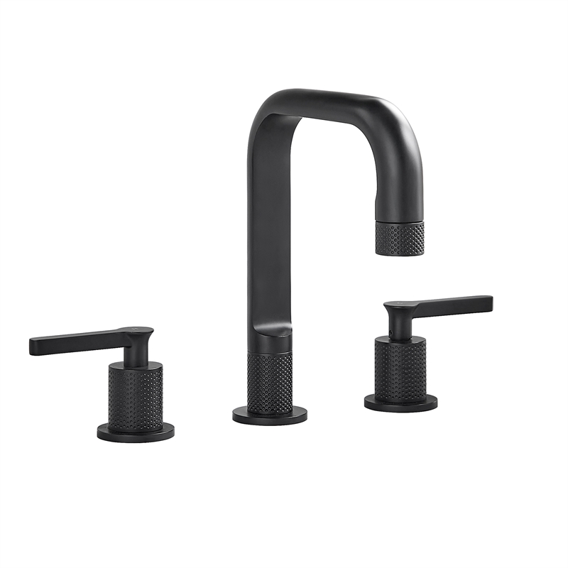 Wishful 8. in Widespread 2-Handle Brass Bathroom Faucet in Matte Black