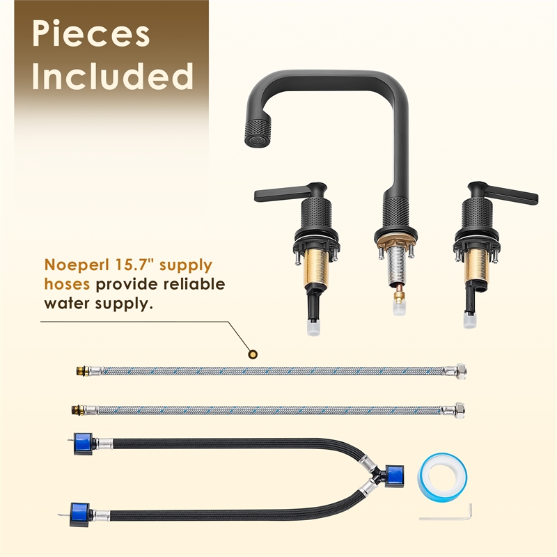 Wishful 8. in Widespread 2-Handle Brass Bathroom Faucet in Matte Black