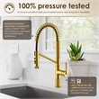 Nette Single-Handle Brass Kitchen Faucet with Pull Down Sprayer in Brushed Gold