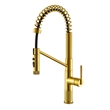 Nette Single-Handle Brass Kitchen Faucet with Pull Down Sprayer in Brushed Gold