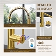 Nette Single-Handle Brass Kitchen Faucet with Pull Down Sprayer in Brushed Gold
