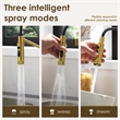 Nette Single-Handle Brass Kitchen Faucet with Pull Down Sprayer in Brushed Gold