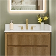Fondis 36 in.W Engineered Stone Vanity Backsplash in Grain White
