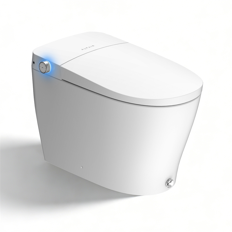 Natalie White Ceramic Smart Toilet with Tank Flush Bidet Wash Auto Open Lid