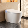 Natalie White Ceramic Smart Toilet with Tank Flush Bidet Wash Auto Open Lid
