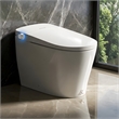 Natalie White Ceramic Smart Toilet with Tank Flush Bidet Wash Auto Open Lid