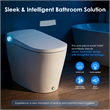Natalie White Ceramic Smart Toilet with Tank Flush Bidet Wash Auto Open Lid