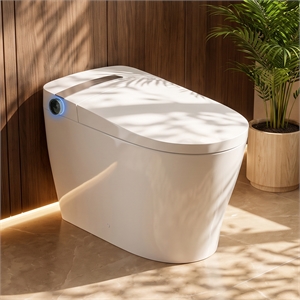 Marcel White Ceramic Smart Toilet with Tankless Flush Bidet Wash Auto Flush