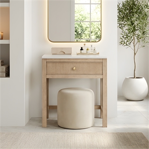 Cerrito 30&quot Freestanding Makeup Vanity in Natural Oak